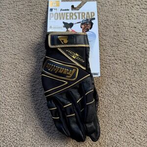 Franklin Powerstrap Gold Batting Gloves Adult Medium MLB Baseball